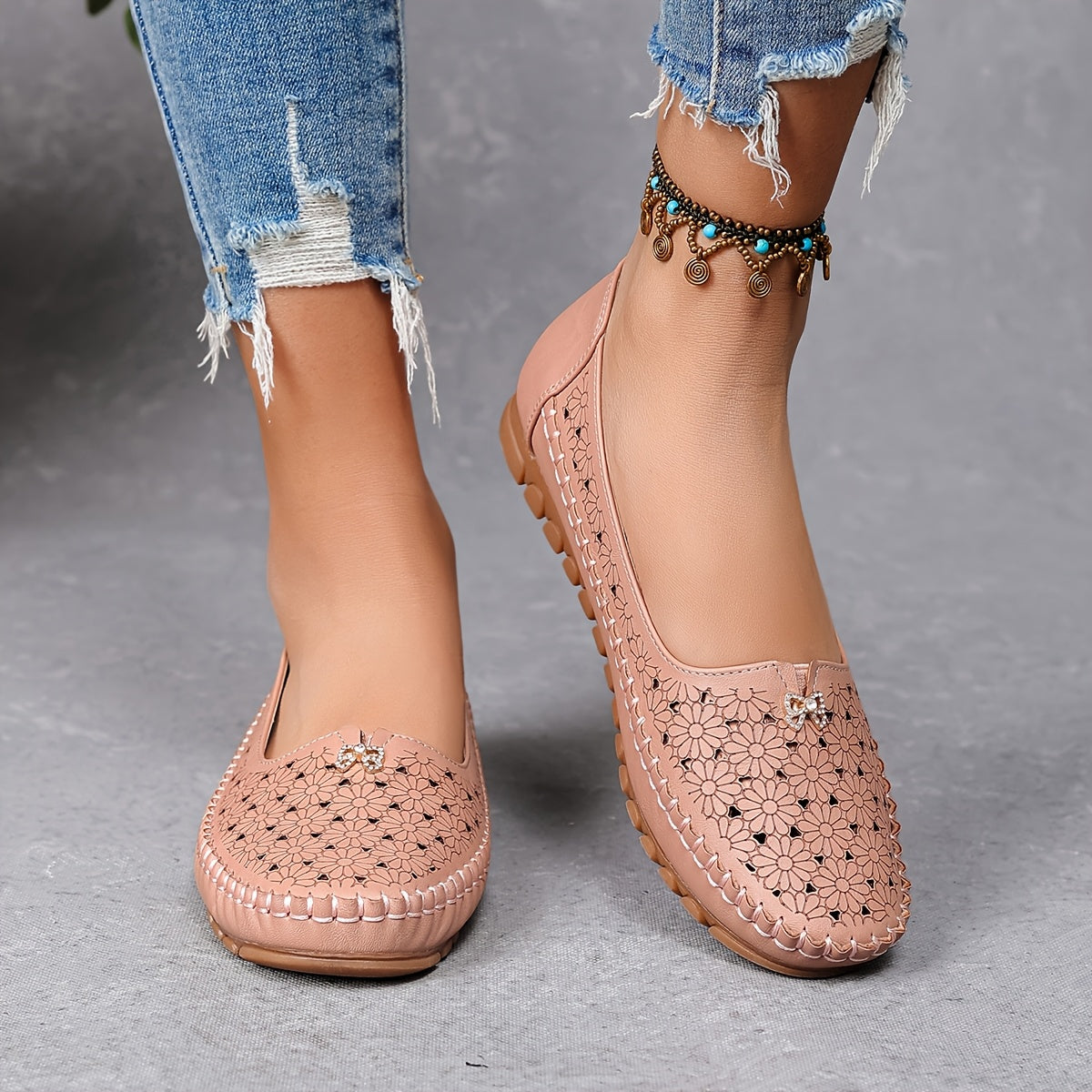 Women's Orthopedic Floral Flats