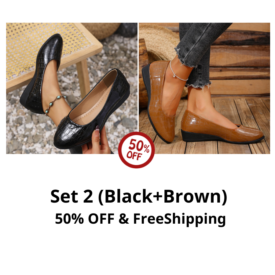 Women's anti-slip round toe slip-on loafers