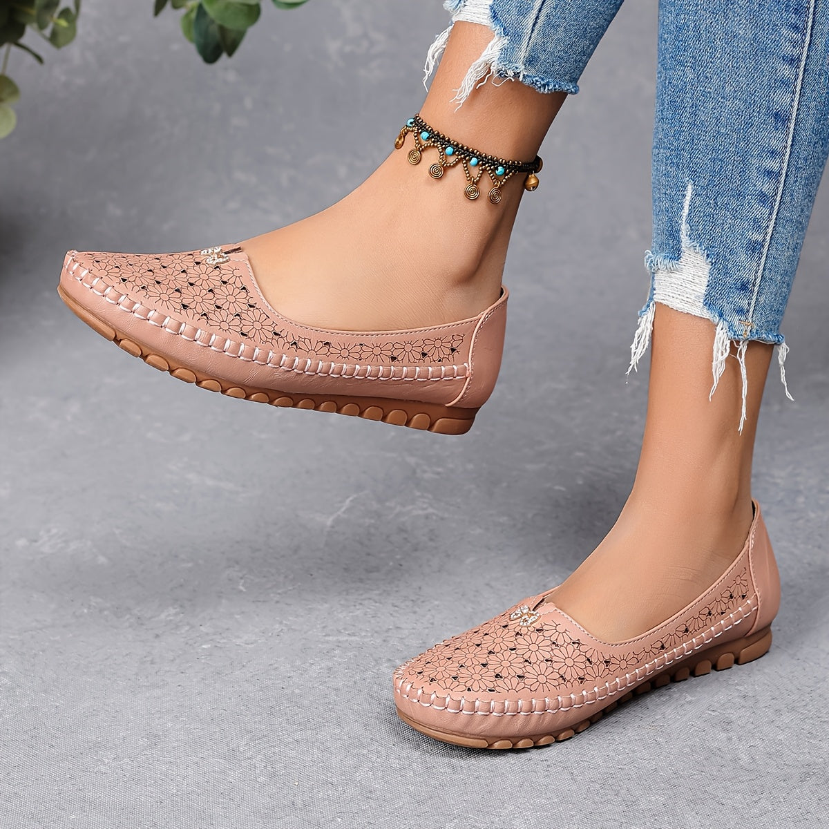 Women's Orthopedic Floral Flats