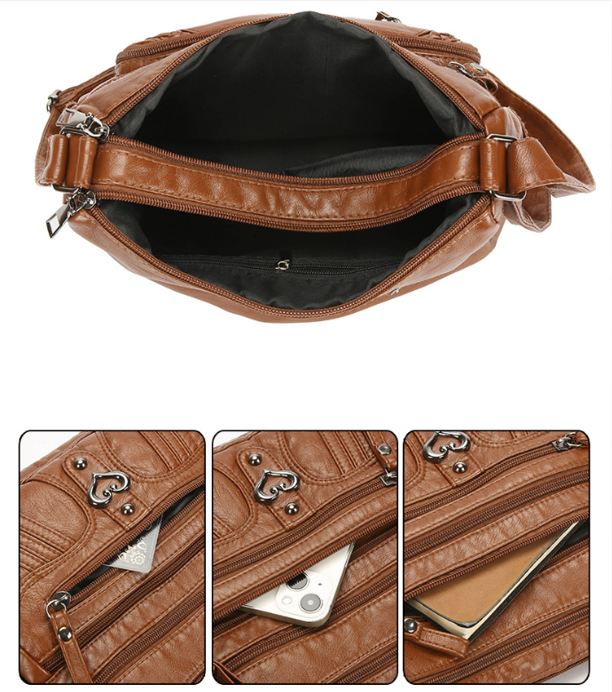 Women's Soft Vegan Leather Crossbody Bag β Everyday Purse