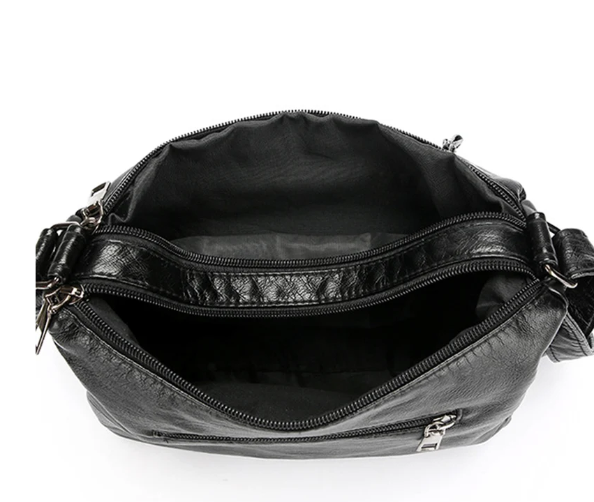 Women's Soft PU Leather Multi-Pocket Crossbody Bag