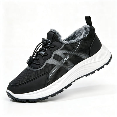Women's Fur-Lined Toggle-Lace Sneakers - Casual Winter Walking Shoes