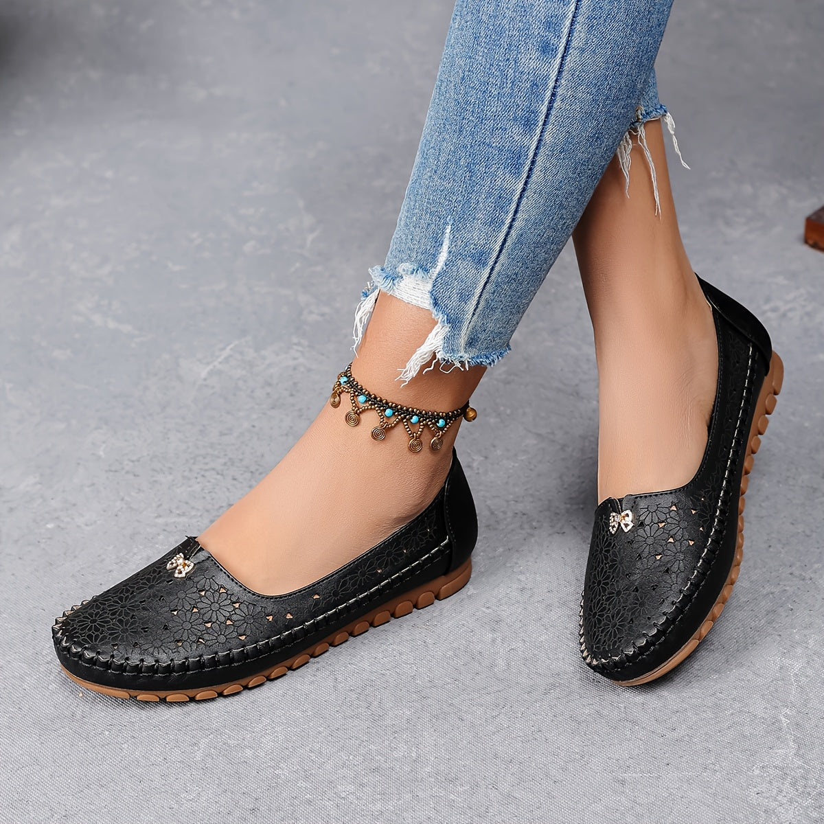 Women's Orthopedic Floral Flats