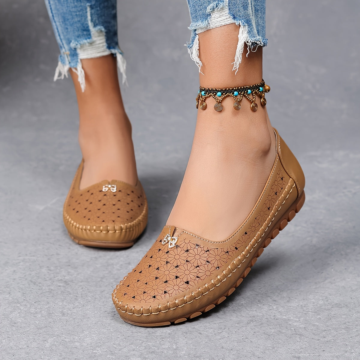 Women's Orthopedic Floral Flats