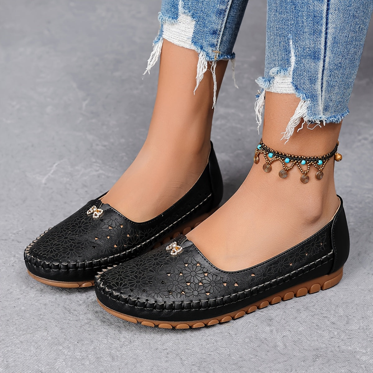 Women's Orthopedic Floral Flats