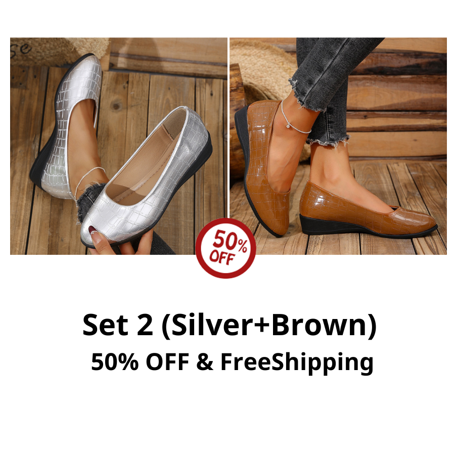 Women's anti-slip round toe slip-on loafers