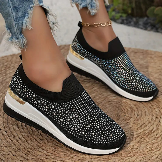 Bling Bling🔥Last Day 50% OFF⭐ Comfortable Women's Rhinestone Platform Sneaker
