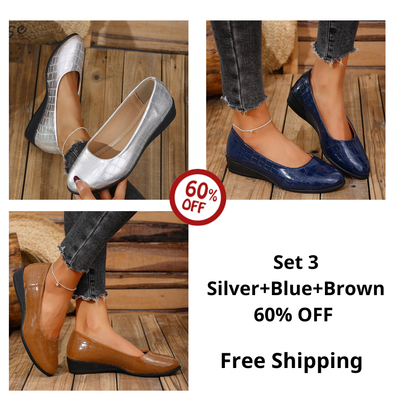 Women's anti-slip round toe slip-on loafers