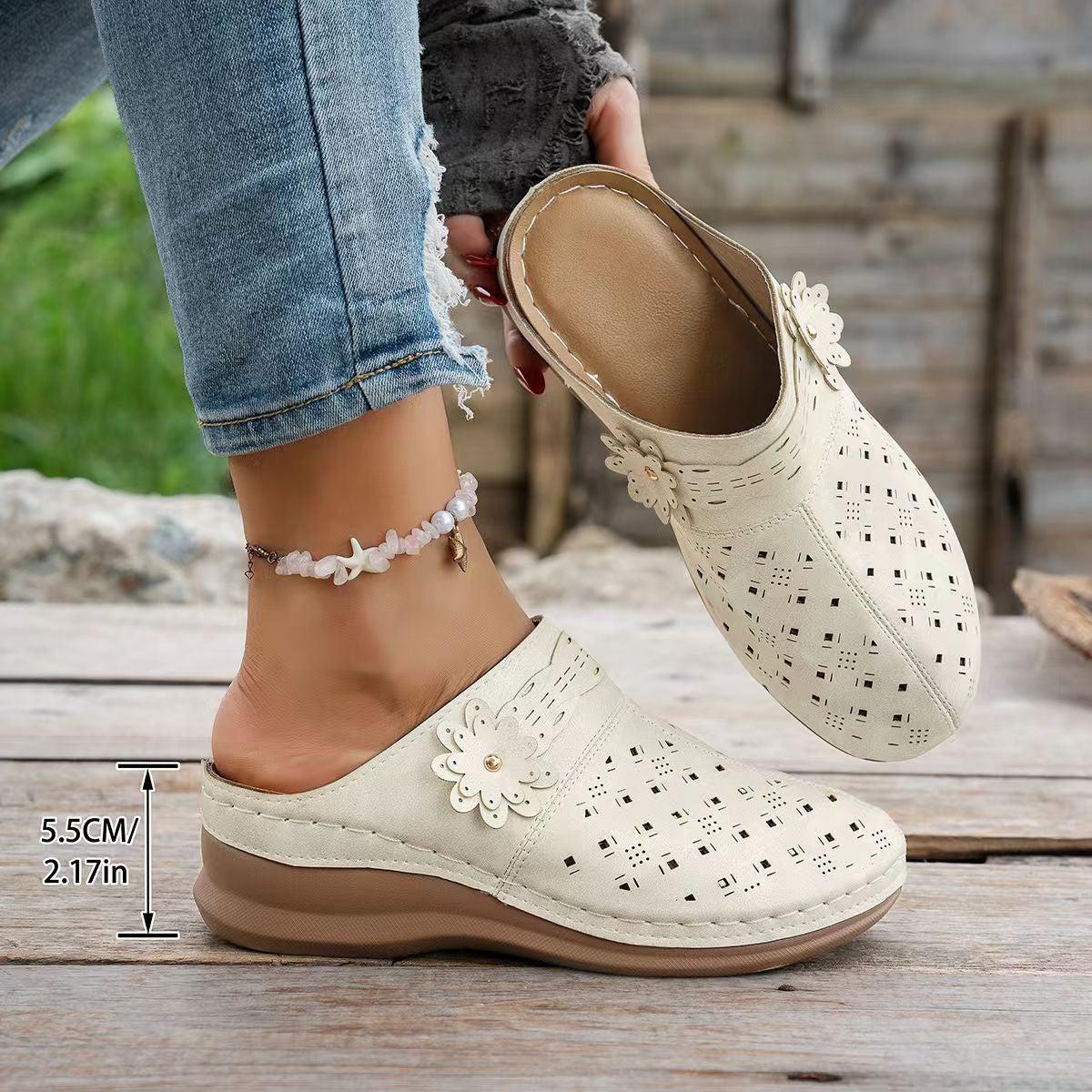 Orthopedic Wide-Toe Wedge Clogs – Lightweight & Non-Slip