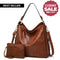 Luxury Leather Hobo Anti-Theft Handbag + FREE Pouch Wallet