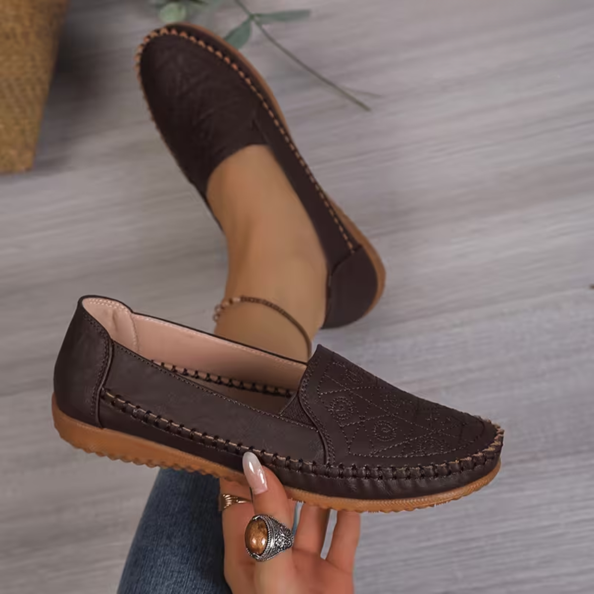 Comfortable, elegant orthopedic slip-on shoes