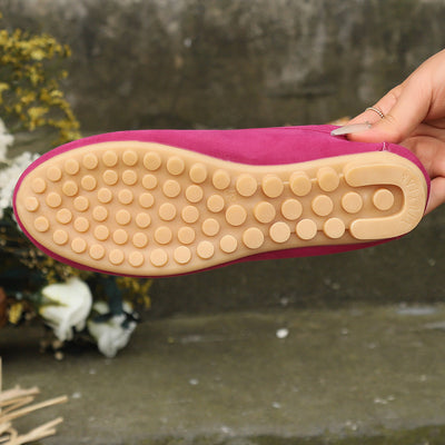 Solid Color Flat Shoes, Lightweight, Anti-Slip, Breathable, Orthopedic, Casual, Plain Toe For Women