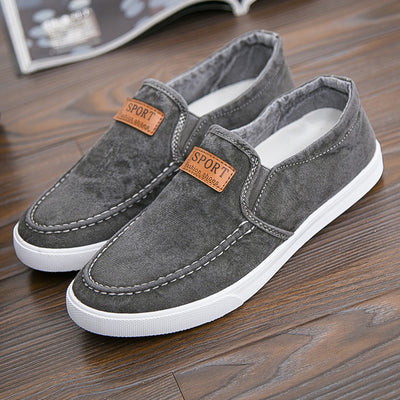 Men's Canvas Shoes Slip-On Sports Casual Breathable Non-Slip Sneakers