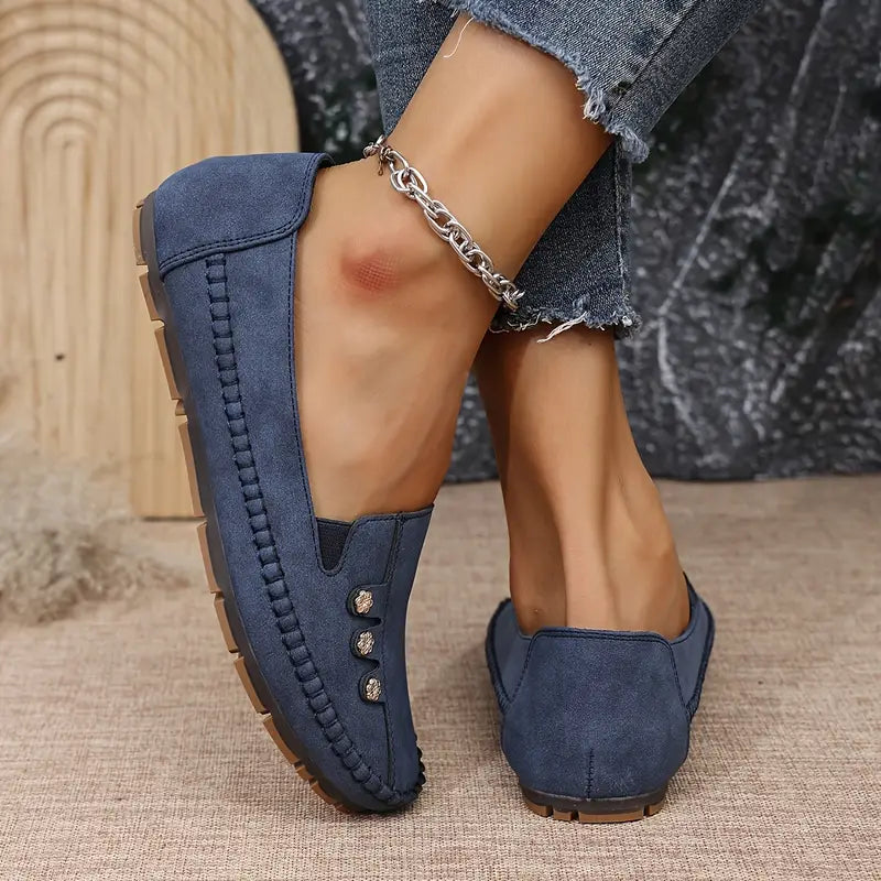 🔥Last Day 50% OFF🔥 Solid Color Flat Shoes, Lightweight, Anti-Slip, Breathable, Orthopedic, Casual, Plain Toe For Women