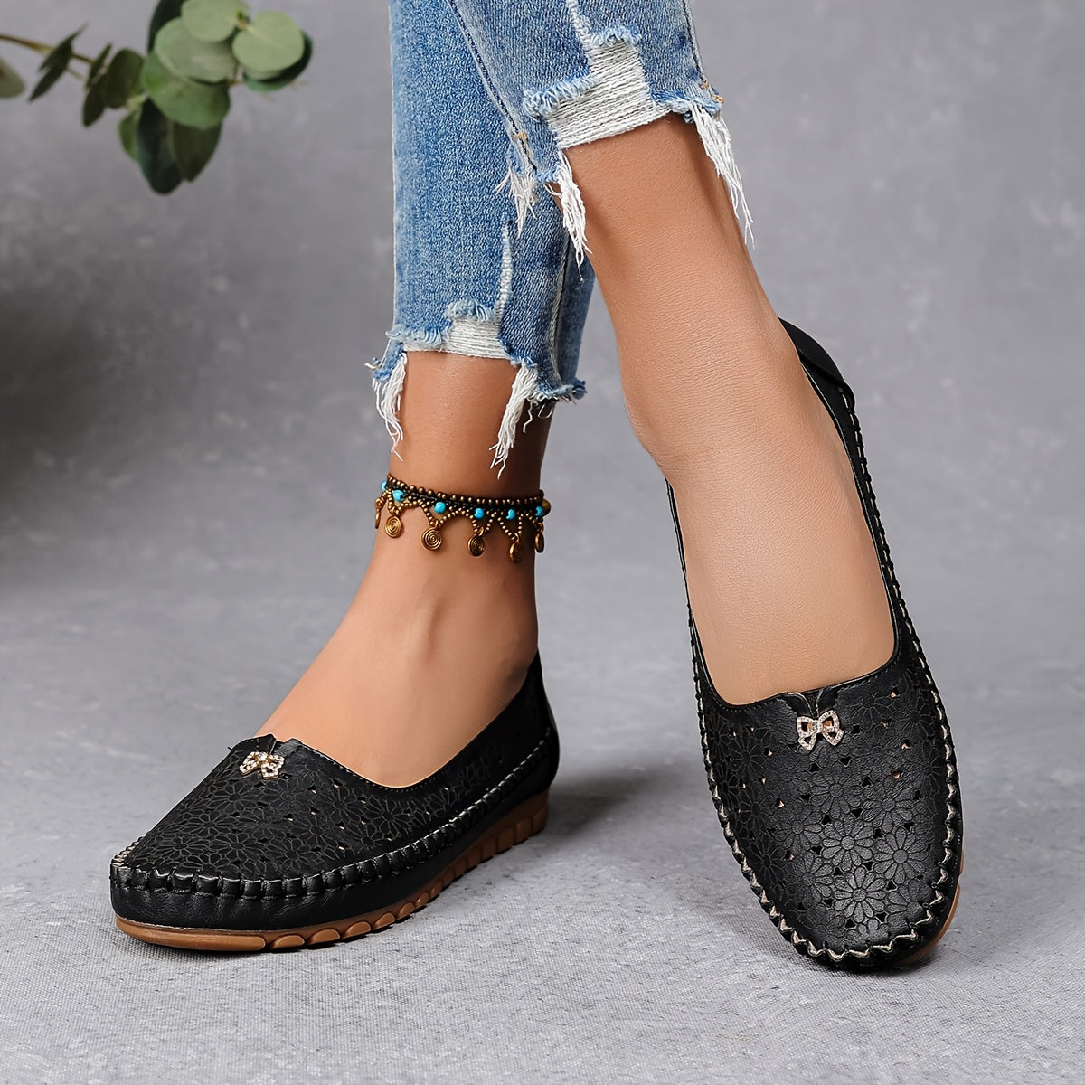 Women's Orthopedic Floral Flats
