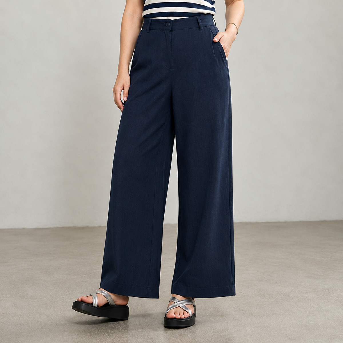 Women’s High-Waisted Wide-Leg Linen Pants – Elegant & Comfortable