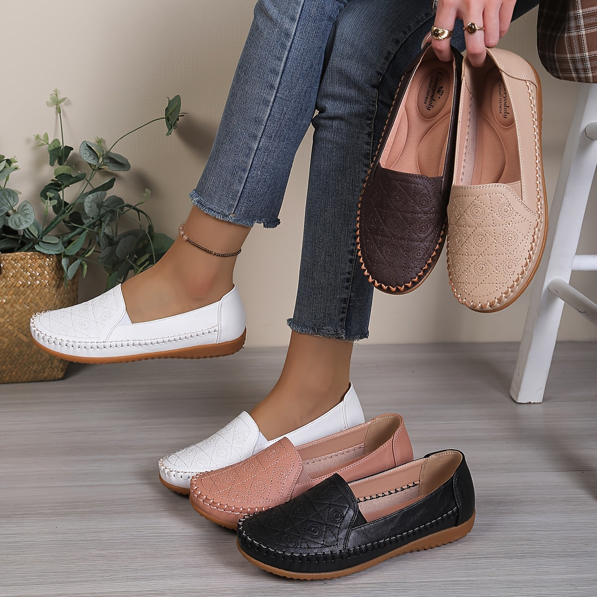 Comfortable, elegant orthopedic slip-on shoes