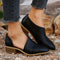 Mid Heel Womens Solid Color Block Chunky Wedges 🔥 Last Day Sale 60% 🔥