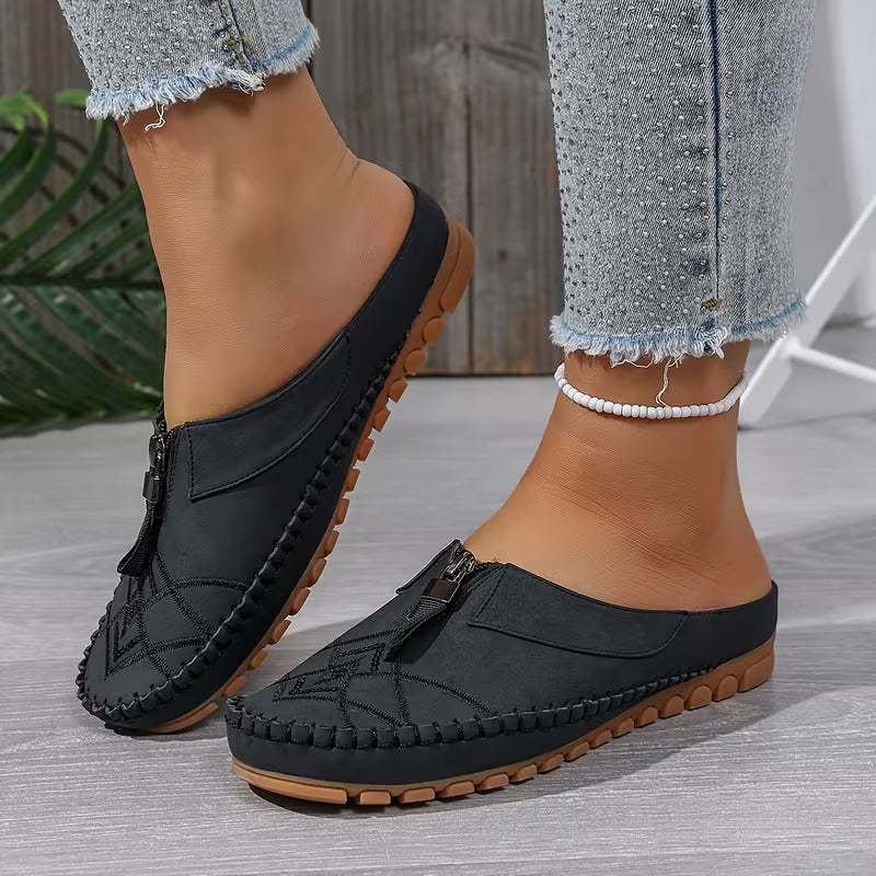 Women's Lightweight Breathable Soft Sole Zip-Up Shoes