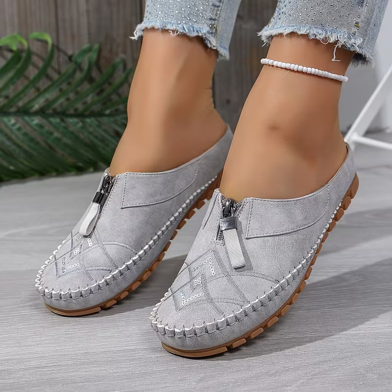 Women's Lightweight Breathable Soft Sole Zip-Up Shoes