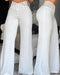 Women’s High-Waist Wide-Leg Pants with Woven Waist Detail